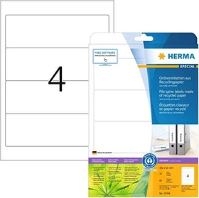 Herma Etiketten Recycling, 192x61mm, weiß, 20 Blatt (80 Etiketten)