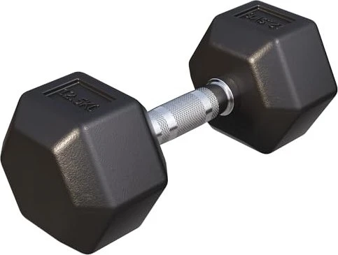 Gorilla Sports Hexagon Gummi Kurzhantel 12.5kg