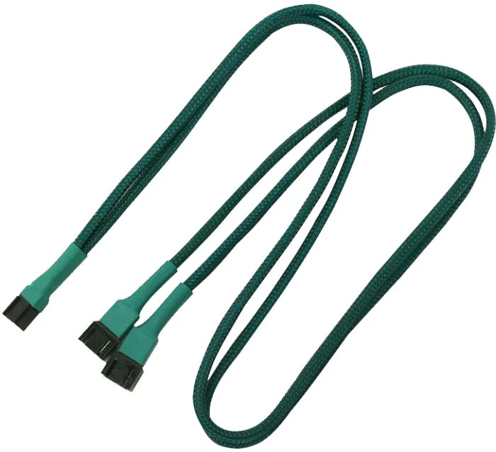 Nanoxia 3-Pin auf 2x 3-Pin Verteiler, sleeved, 60cm, grün
