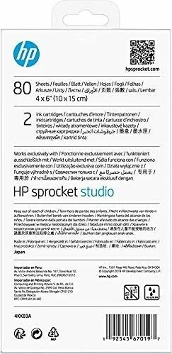 HP Sprocket Studio Fotopapier glänzend weiß, 10x15cm, 80 Blatt