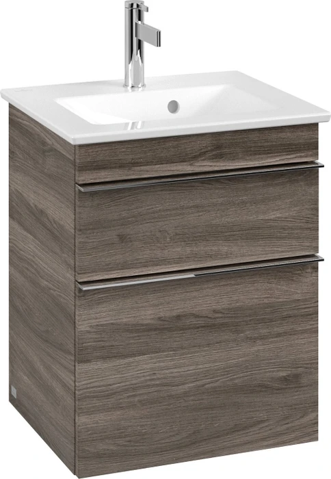 Villeroy & Boch Venticello Waschbeckenunterschrank für Becken mittig 2 Auszüge 466x590x400mm stone oak/chrome