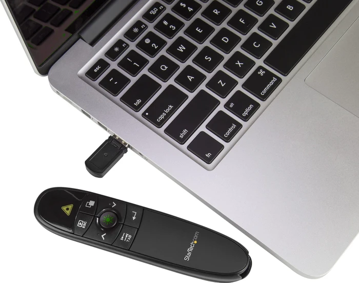 StarTech Wireless Presentation Remote with Green LaserPointer, schwarz, USB-A