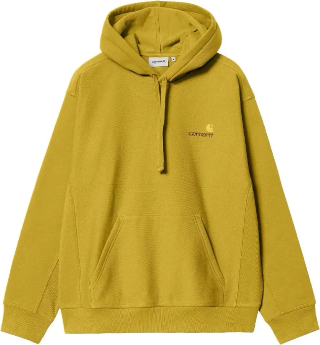 Carhartt Hooded American Script Sweatshirt Hoodie golden olive (Herren)