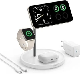 Anker MagGo Wireless Charging Station (3-in-1 Stand) weiß