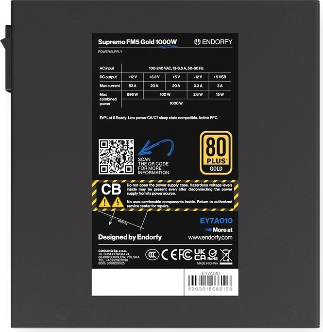 Endorfy Supremo FM5 Gold 1000W, ATX