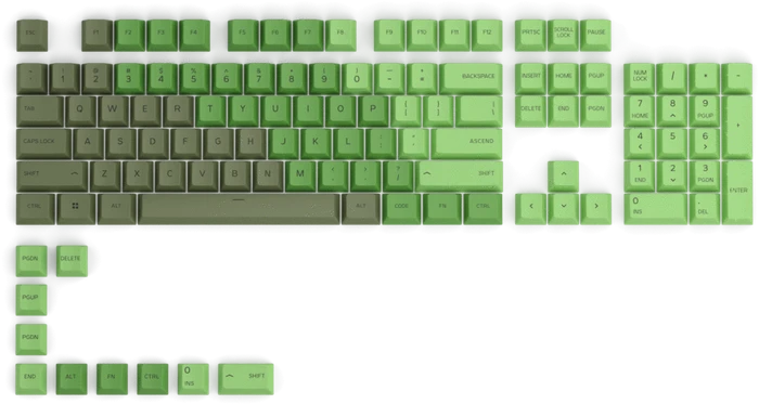 Glorious GPBT Keycaps, Kunststoff (PBT), Olive, grün, 114 Tasten (104+10), ANSI-US