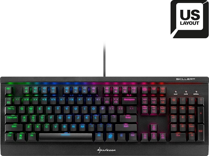 Sharkoon Skiller Mech SGK3, LEDs RGB, Kailh BLUE, USB, US