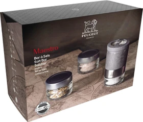 Peugeot Maestro uSelect Salzmühle inkl. Salz Geschenkset graphit light, 3-tlg.