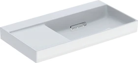 Geberit ONE Waschtisch Abgang horizontal, Ablagefläche links 90cm, ohne Hahnloch, weiß/KeraTect