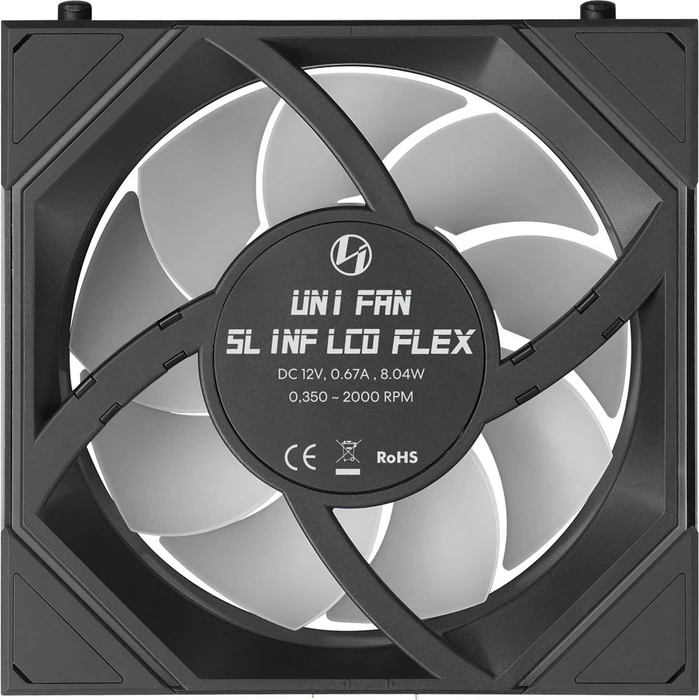 Lian Li Uni Fan SL-INF LCD FLEX ARGB Reverse Blade, schwarz, 120mm