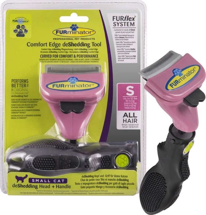 FURminator FURflex deShedding Aufsatz für kleine Katzen, inkl. Handgriff
