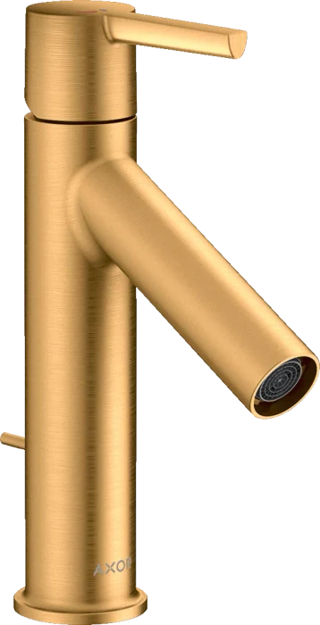 Hansgrohe Axor Starck Einhebel-Waschtischmischer 100 CoolStart mit Hebelgriff und Zugstangen-Ablaufgarnitur brushed gold optic