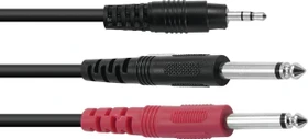 Omnitronic Adapterkabel 3.5mm Klinke/2x Klinke ECO 3.0m