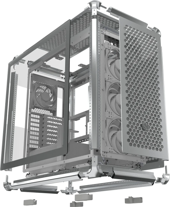 Cooler Master MasterFrame 600, silber, Glasfenster