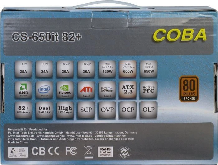 Inter-Tech CobaPower 650W, ATX 2.3