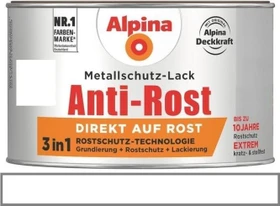 Alpina Farben Metallschutz-Lack Anti-Rost außen weiß glänzend, 300ml