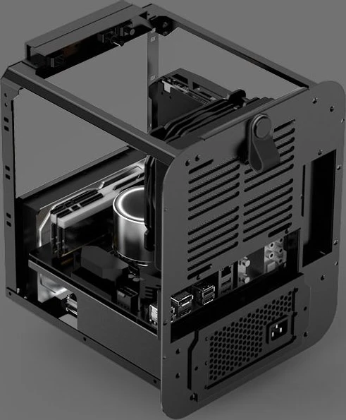 Jonsbo Jonsplus BO 100, schwarz, Glasfenster, Mini-ITX