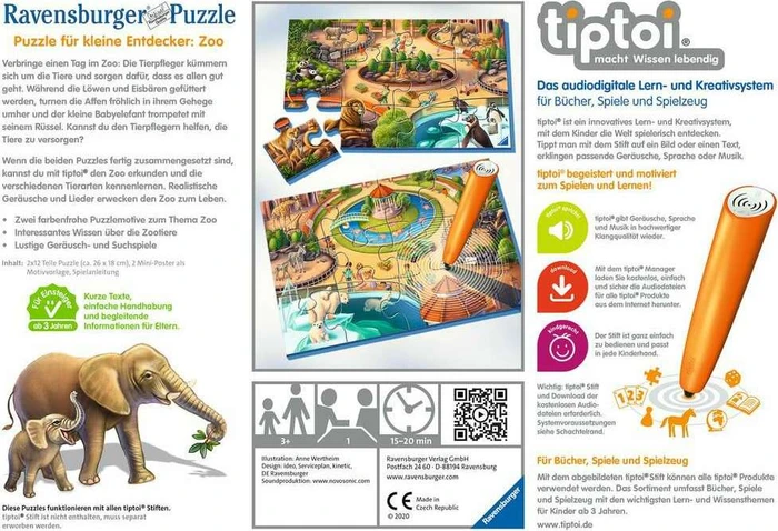 Ravensburger tiptoi Puzzle: Puzzle für kleine Entdecker: Zoo