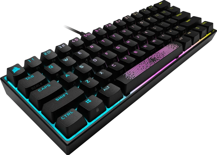 Corsair Gaming K65 RGB Mini, 60%, schwarz, MX SPEED RGB Silver, USB, DE