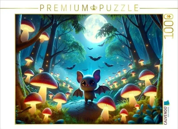 Calvendo Kleine Vampirfledermäuse erkunden einen leuchtenden Pilzwald