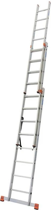 Krause Monto Tribilo Alu 3-tlg. Teleskop-Mehrzweckleiter treppengängig, 3x 8 Stufen