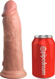 Pipedream King Cock Elite 8" Vibrating + Dual Density Cock light