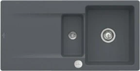 Villeroy & Boch Siluet Flat 980x490mm Einbau Becken reversibel mit Ablauffernbedienung graphite