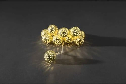 Konstsmide Dekolichterkette Bälle gold LED 10x warmweiß