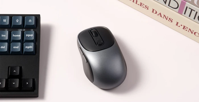 Keychron BM24 Wireless Mouse Metal Gray schwarz/grau, USB/Bluetooth