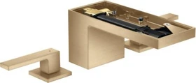 Hansgrohe Axor MyEdition 3-Loch Waschbeckenarmatur 70 mit Push-Open Ablaufgarnitur ohne Platte brushed bronze