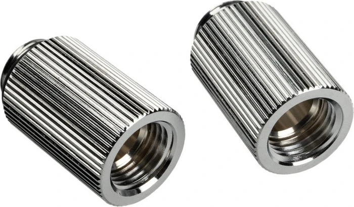 Bitspower Touchaqua Verlängerung G1/4" auf G1/4", 25mm, Glorious Silver, 2er-Pack