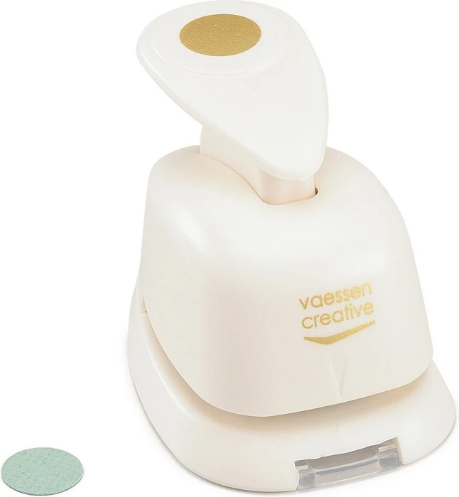 Vaessen Creative Hebel-Motivstanzer Mini, Kreis, gold/weiß, 10mm