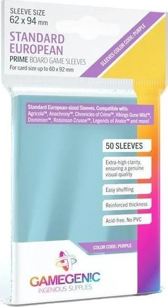 Gamegenic Prime Board Game Sleeves Purple transparent, 50 Stück