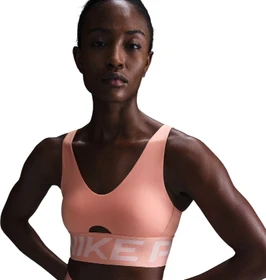 Nike Pro Indy Plunge Sport-BH apricot agate/washed coral/white (Damen)