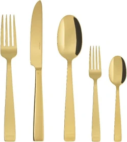 Sambonet Flat Edelstahl PVD Monoblock Besteck-Set gold, 30-tlg.