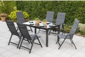 Merxx Taviano Gartenmöbel-Set grau, 7-tlg.