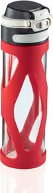 Leifheit Glasflasche Flip Trinkflasche 600ml rot