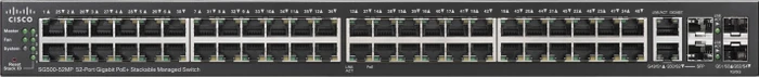 Cisco SG500 Rackmount Gigabit Managed Stacking Switch, 48x RJ-45, 2x RJ-45/SFP, 740W PoE+