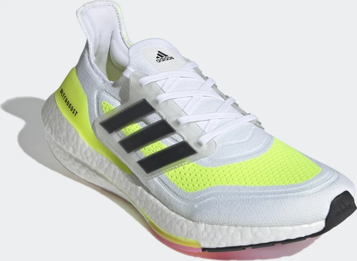 adidas Ultraboost 21 cloud white/core black/solar yellow (Herren)