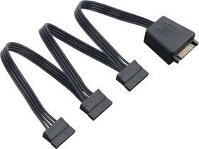SilverStone CP06-L, SATA Adapter Kabel, 1 auf 3 SATA Stecker (Super Flexibel), 2x 2200µF Kondensatoren