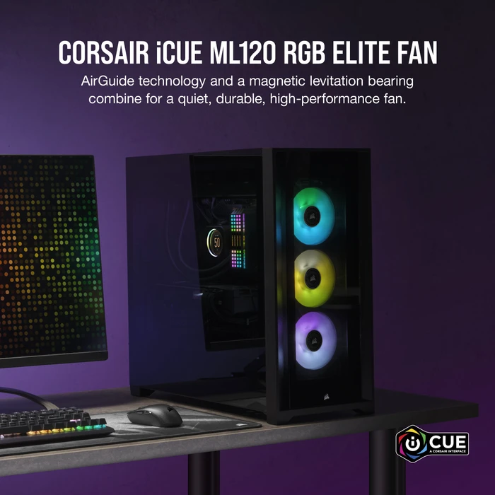 Corsair ML Series iCUE ML120 RGB Elite, schwarz, 120mm