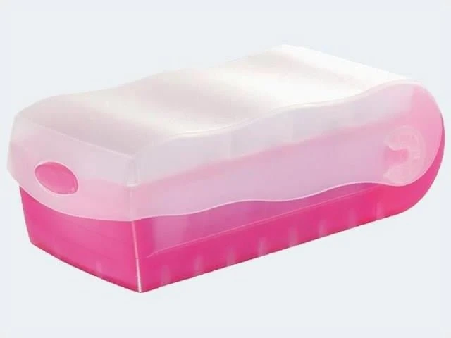HAN Croco Karteibox, A7, pink/transparent, inkl. 100 Karteikarten