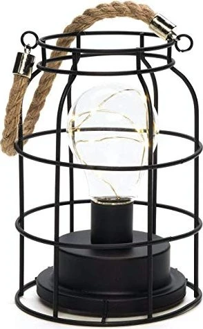 Konstsmide Metalllaterne rund 18cm schwarz LED 9x warmweiß