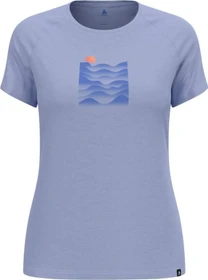 Odlo Ascent Performance Wool 130 Sunset Funktionsshirt kurzarm blue heron melange (Damen)