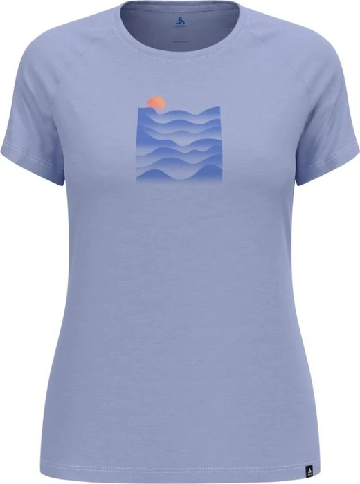 Odlo Ascent Performance Wool 130 Sunset Funktionsshirt kurzarm blue heron melange (Damen)