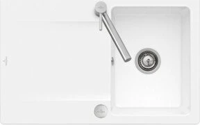 Villeroy & Boch Siluet Flat 780x490mm Einbau Becken reversibel mit Ablauffernbedienung weiß alpin