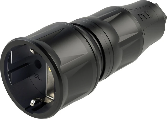 PCE Schutzkontaktkupplung nat IP20 schwarz Serie TopTaurus2