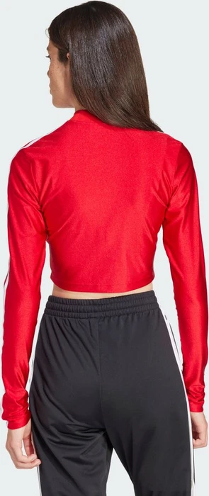 adidas 3-Streifen Cropped Shirt langarm better scarlet (Damen)