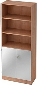 Hammerbacher Schrank 5OH V6770, Streifengriff, nussbaum/silber, Aufbewahrungskombination