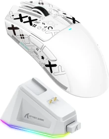 Attack Shark X11 Wireless Gaming Mouse weiß, inkl. Grip Tape, USB/Bluetooth